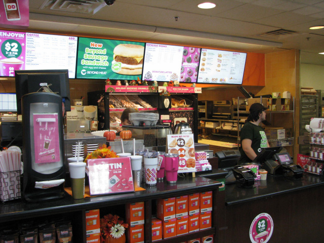 Coffee and Donuts at our in store convenient Dunkin Donuts