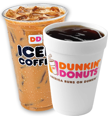 Hot or cold coffee Dunkin Donuts
